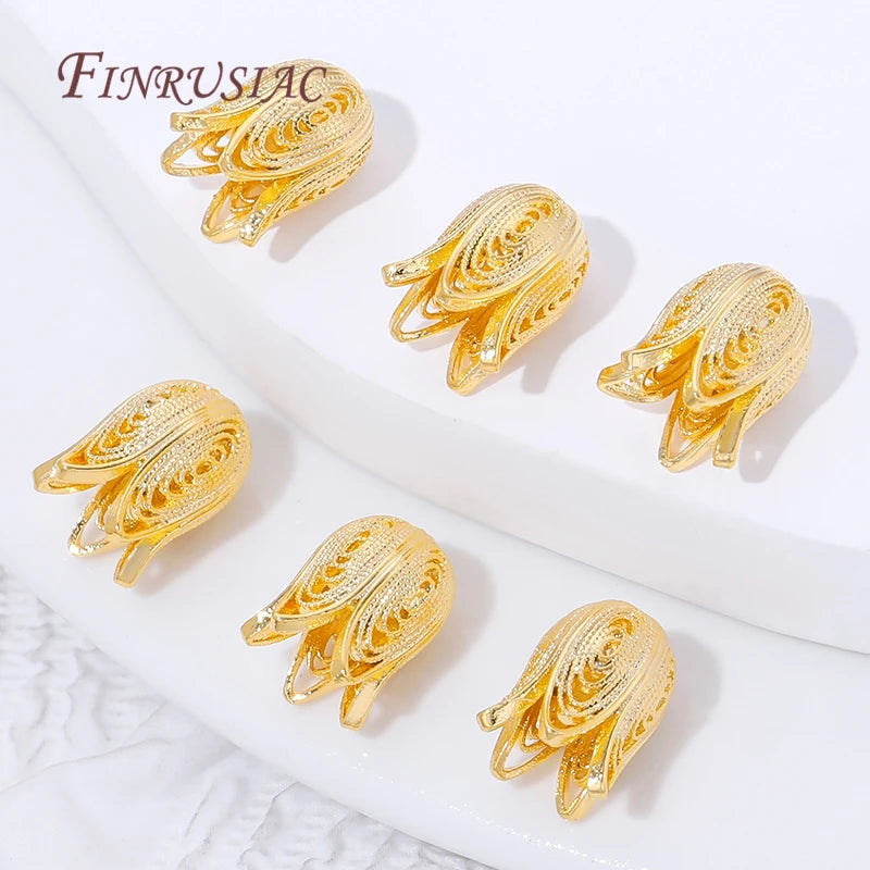 18K Gold Plated Filigree Tulip Bead Caps – DIY Jewelry Findings Jewelry Bead Caps P3