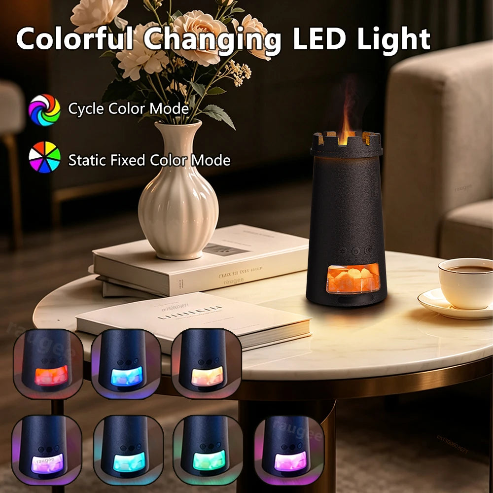 Raugee 5-in-1 Flame Essential Oil Diffuser & Salt Lamp Aromatherapy Diffuser P3