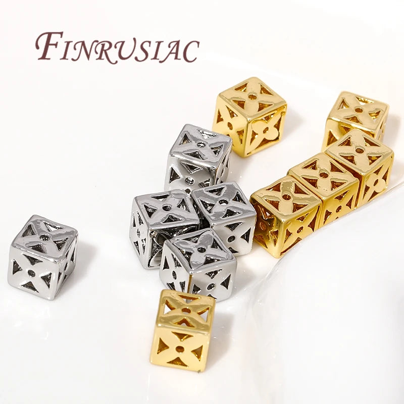 18K Gold Plated Brass Spacer Beads – Multi-Style DIY Jewelry Jewelry Spacer Beads P3