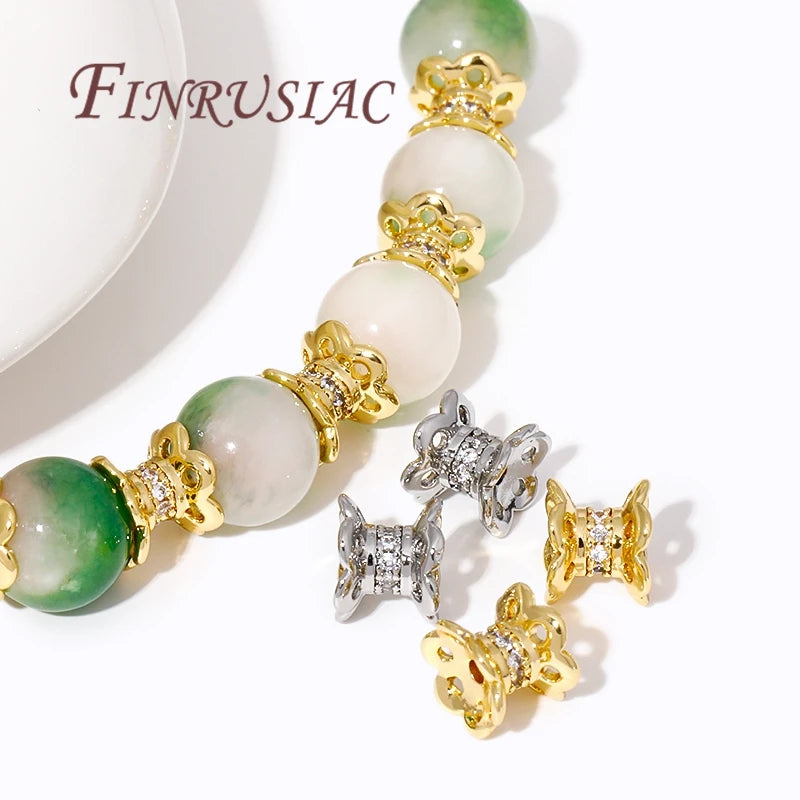 18K Gold Plated Brass Spacer Beads – Multi-Style DIY Jewelry Jewelry Spacer Beads P3