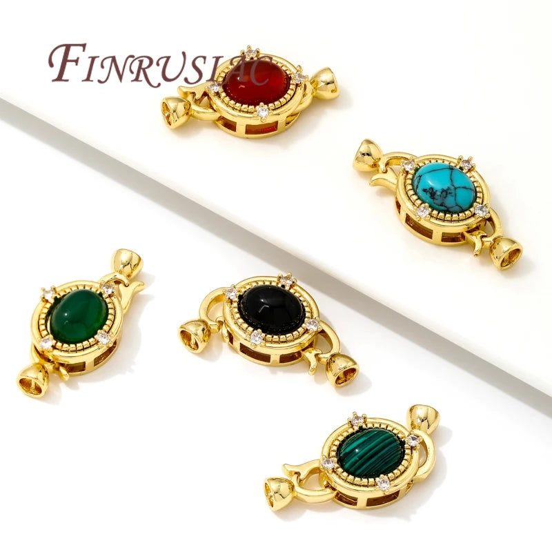18K Gold Plated Natural Stone Jewelry Clasps & Necklace Findings Jewelry Clasp Findings P3