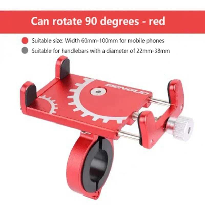 Universal Bike Phone Mount – Metal Handlebar Clip MTB & Moto Bike Phone Mount P3 Red