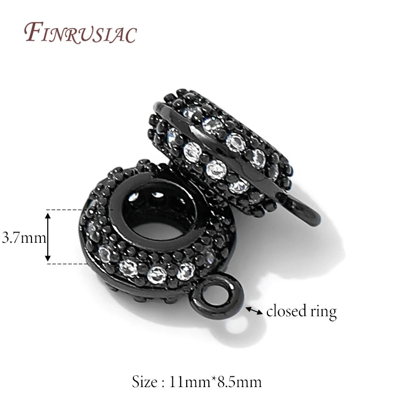18K Gold Plated Brass Zircon Jewelry Bails – Pendant Holder Jewelry Bail Findings P3 Black Plated 6 pieces