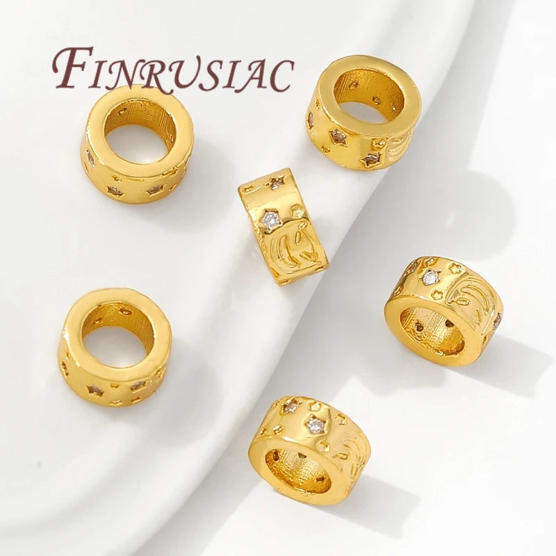 18K Gold Plated Spacer Beads 8mm – Large Hole DIY Jewelry Jewelry Spacer Beads P3