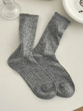 Women's Polka Dot Cotton Crew Socks | Kawaii Harajuku Style Cotton Crew Socks P3 Grey 35-39