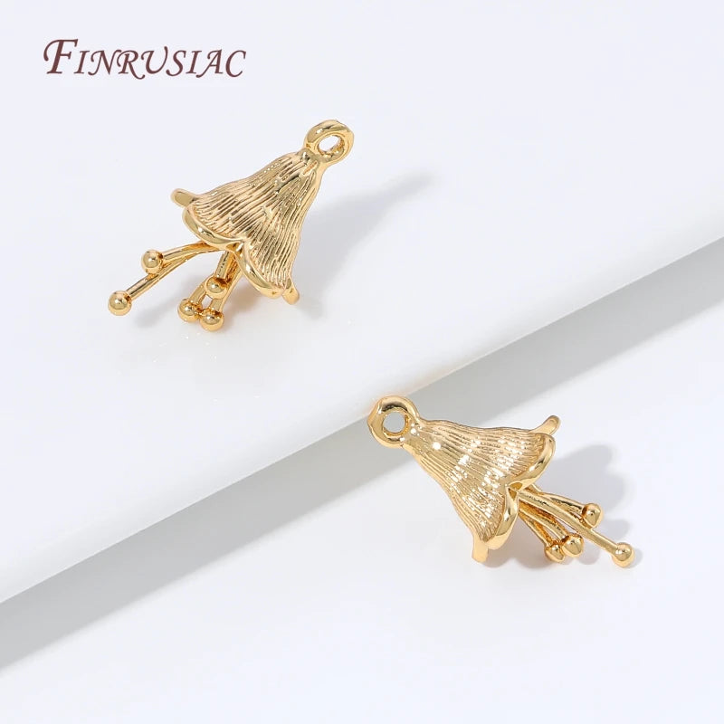 18K Gold Plated Jellyfish Charm – Brass Marine DIY Pendant DIY Jewelry Charm P3