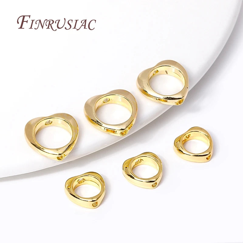 18K Gold Plated Heart Frame Bead Spacer Connectors DIY Jewelry Jewelry Making Findings P3