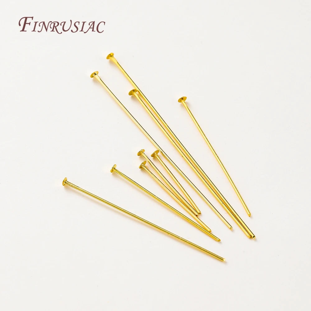50Pcs 18K Gold Plated Flat Head Pins for DIY Jewelry Making Jewelry Making Pins P3
