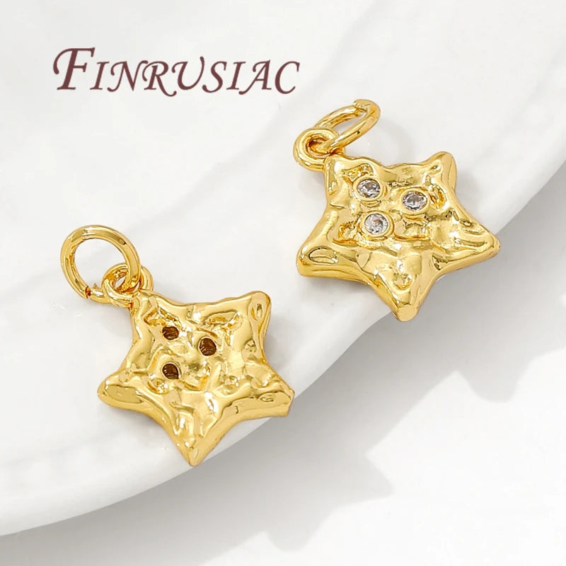 18K Gold Plated Dainty Star Charms for DIY Earring & Necklace Jewelry Charm Pendant P3