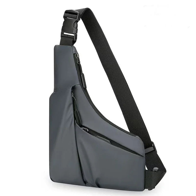 Men's Triangle Sling Bag – Large Capacity Crossbody Chest Pack Crossbody Sling Bag P3 Grey