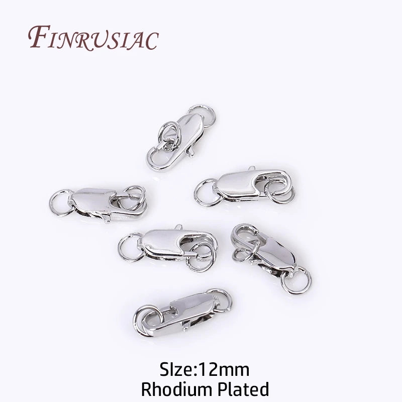 18K Gold Plated Oval Lobster Clasp & Ring Connectors – DIY Jewelry Jewelry Clasp Findings P3 Rhodium Plated 10 Pieces