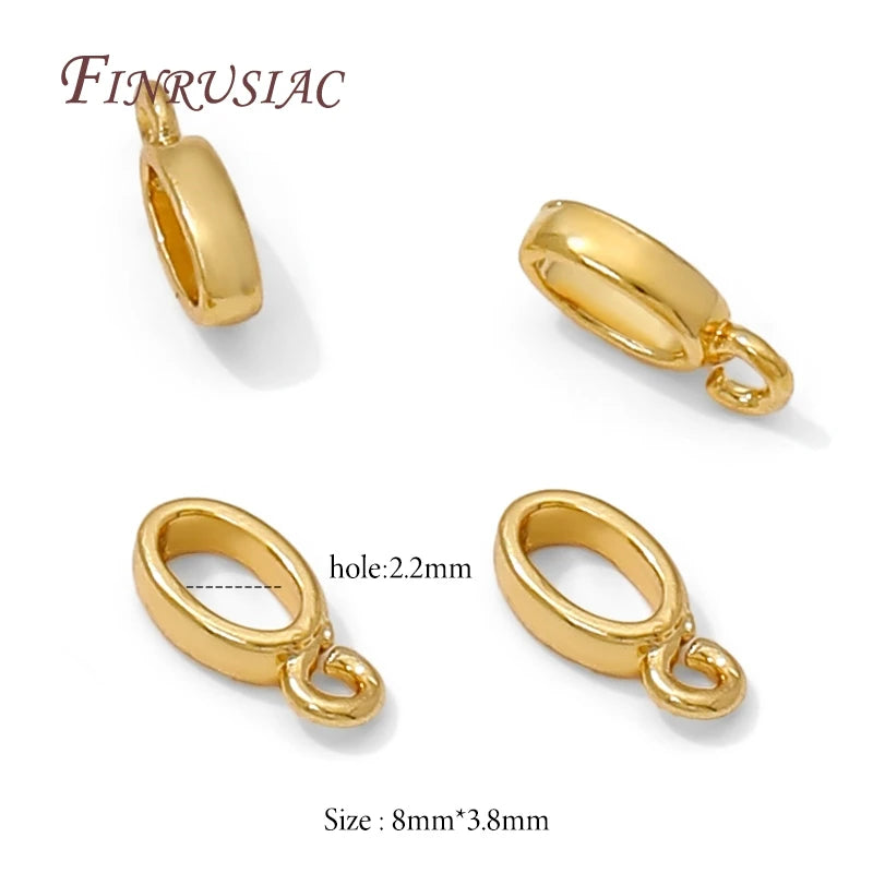 18K Gold Plated Bail Connectors – DIY Pendant Necklace Findings Pendant Bail Connector P3 18K Gold Plated 10 pieces