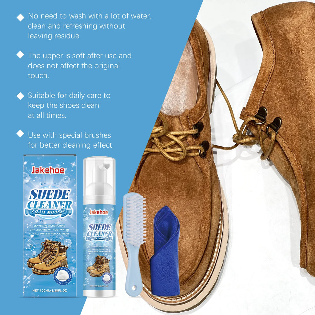 JAKEHOE Suede & Leather Shoe Cleaner Foam Kit 100ml Shoe Cleaning Kit P3