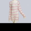 PTKPCC Punk Gothic Striped Hollow-Out Knit Sweater | Unisex Knit Pullover Sweater P3 Light white pink One Size