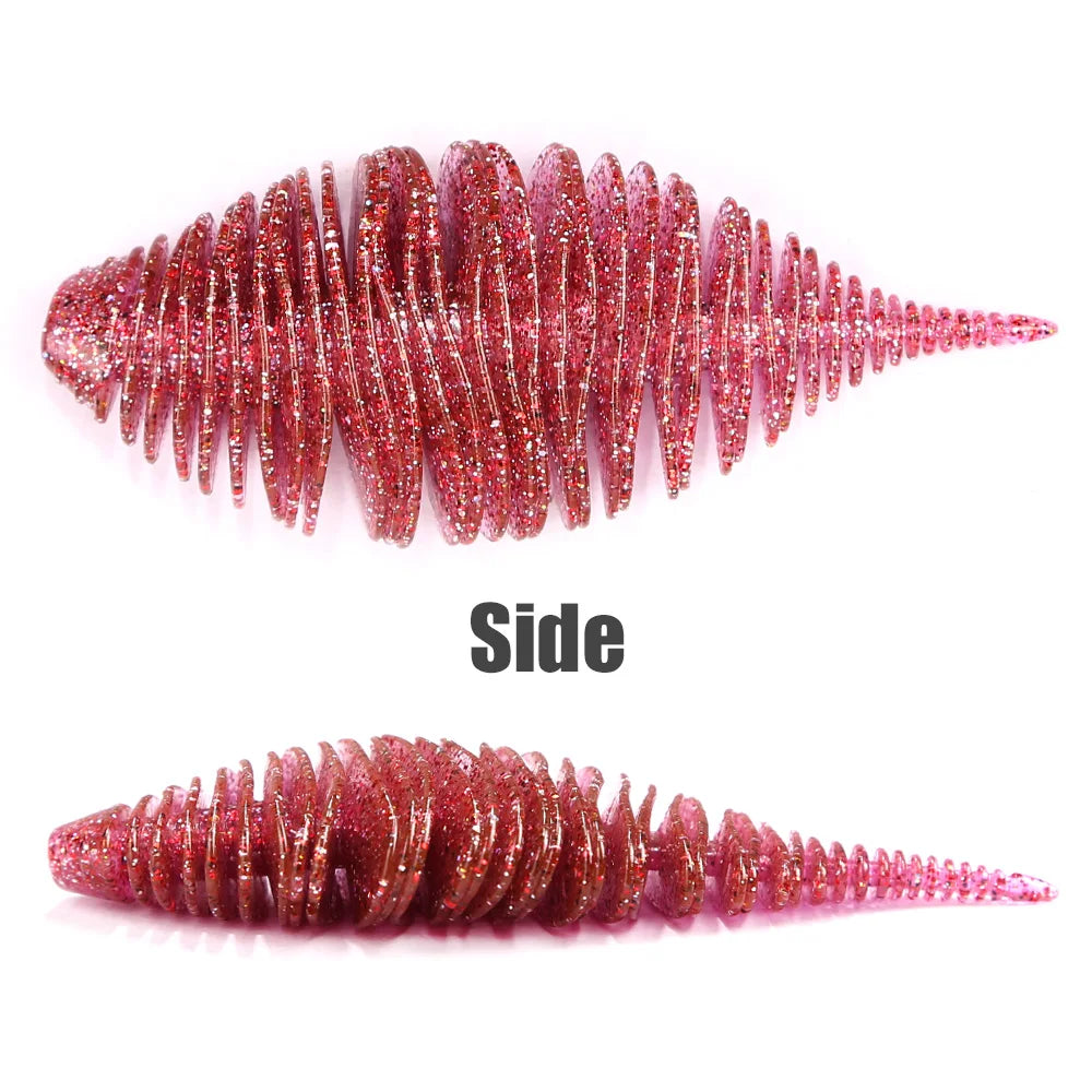 B&U SPARKLY 07 Soft Worm Bass Lure | Swimbait 2 Pack Soft Fishing Lure P3 PINK 2PCS-10cm-13.4g