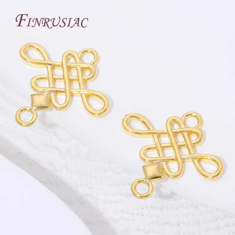 18K Gold Plated Chinese Knot Charm Connectors | DIY Jewelry Jewelry Charm Connectors P3