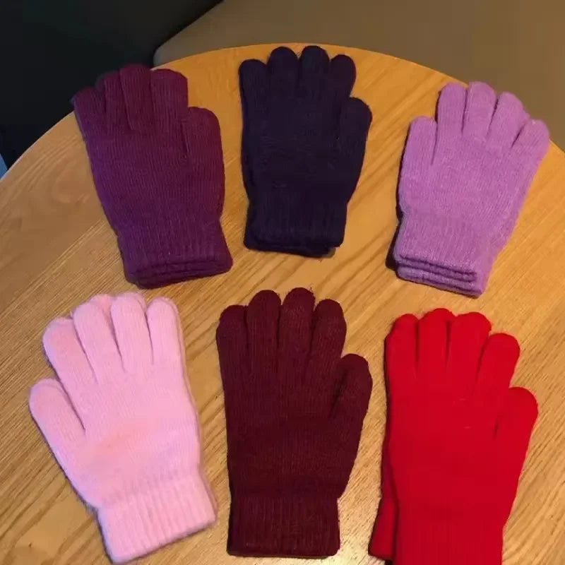 Women's Thick Cashmere Knit Winter Gloves – Full Finger Warm Knit Winter Gloves P3