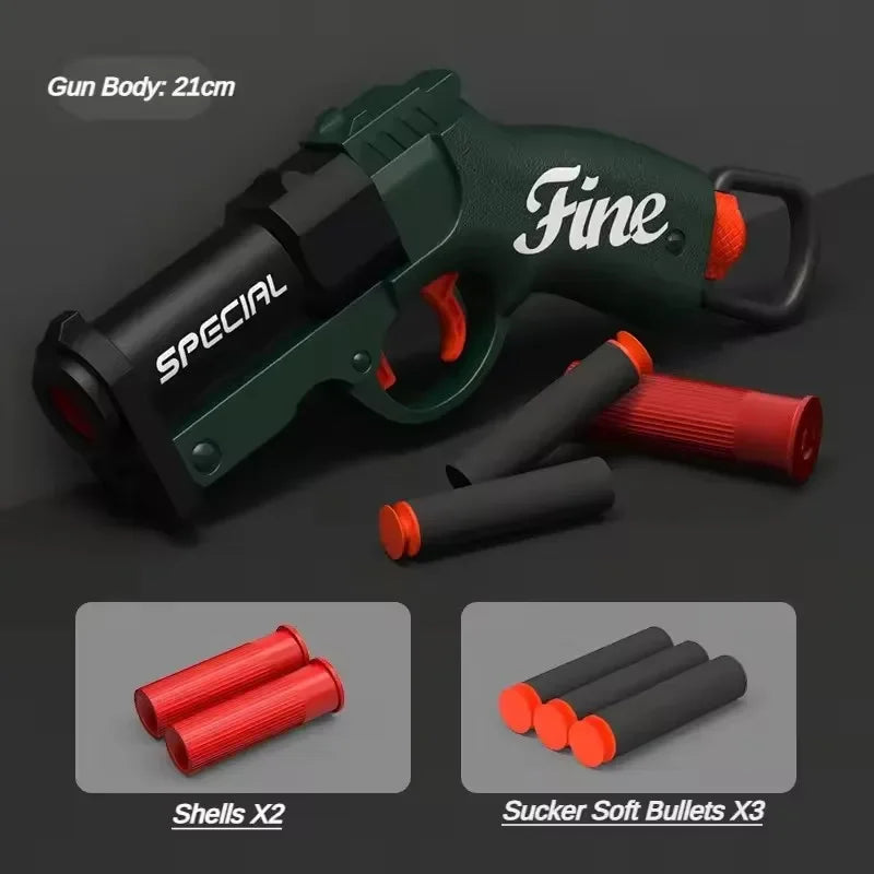 Mini S686 Shell Ejection Soft Bullet Toy Rifle for Kids 14+ Soft Bullet Toy Rifle P3 Green