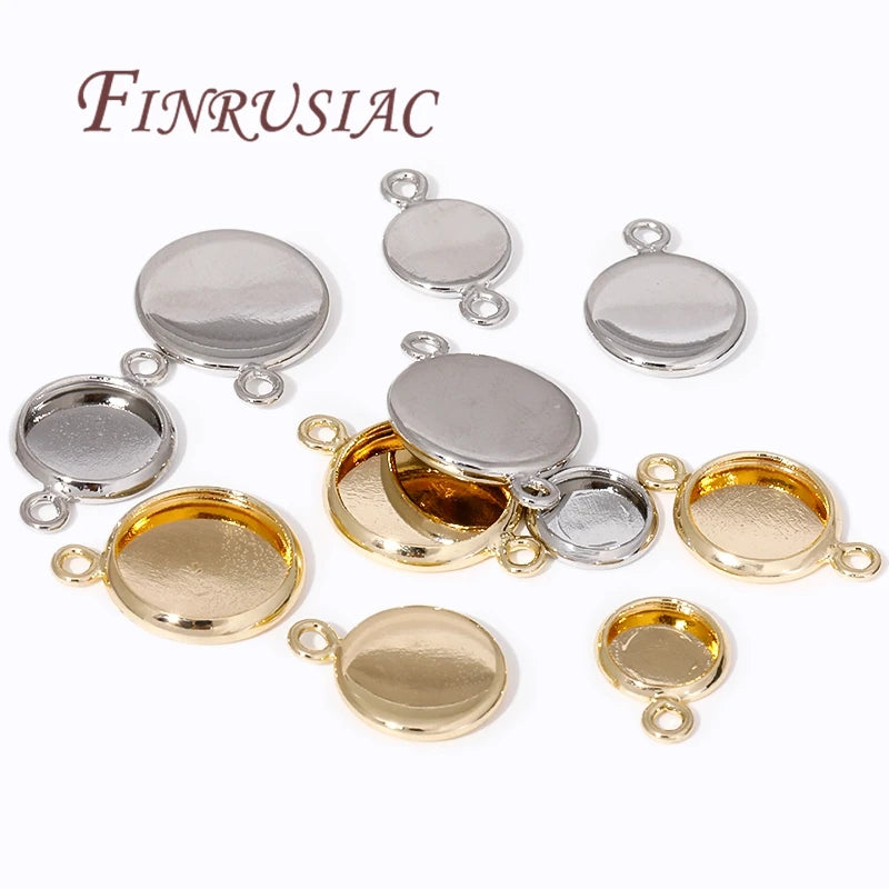 Gold-Plated Cabochon Bezel Blank Trays 6/8/10mm | DIY Jewelry Bezel Blank Trays P3