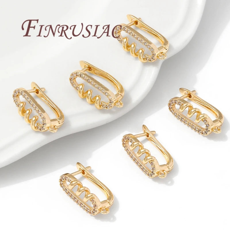 18K Gold Plated CZ Huggie Hoop Earring Findings – DIY Hoops Huggie Hoop Earrings P3