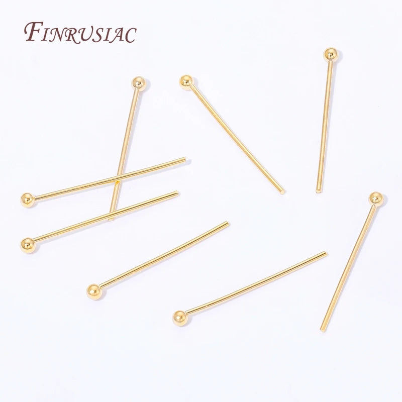 18K Gold Plated Ball Head Pins – Long Stem Beading Pins Jewelry Making Findings P3