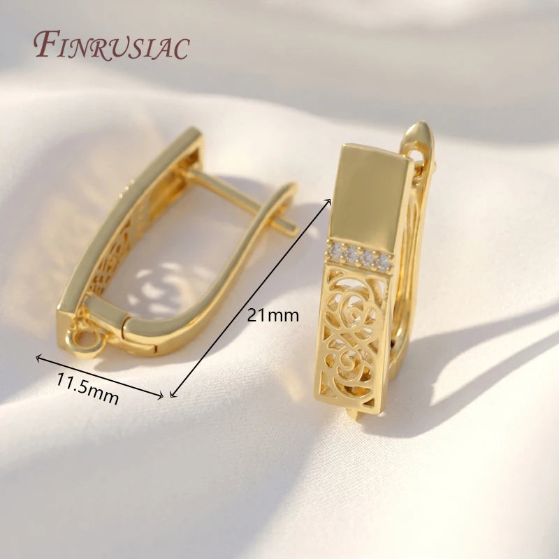 Floral Leverback Earring Hooks 18K Gold Silver Plated DIY Findings Earring Hooks Findings P3 18K Real Gold Plated 2 pairs
