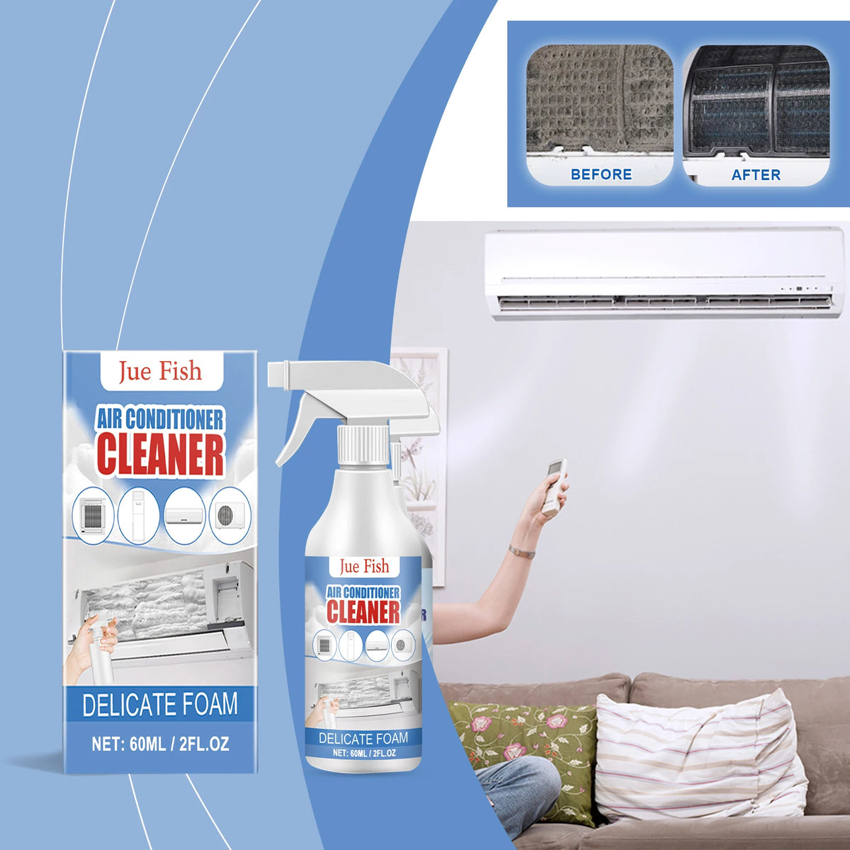 No-Rinse AC Foam Cleaner – Air Conditioner Coil & Filter Spray AC Foam Cleaner P3