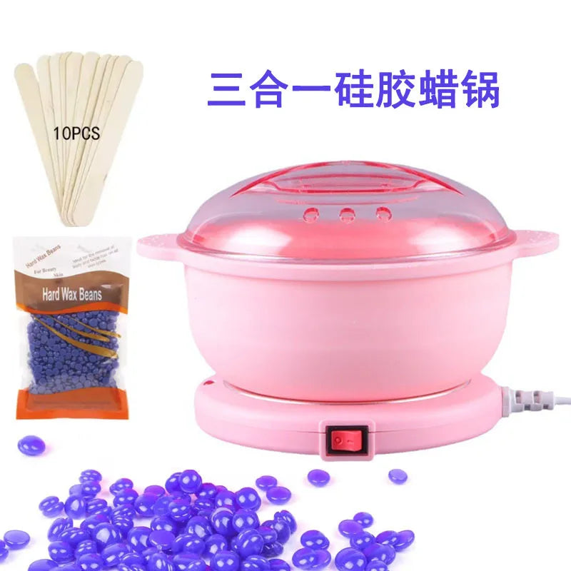 3-in-1 Silicone Wax Pot Heater & Hair Removal Warmer – Pink Wax Pot Heater P3 Pink