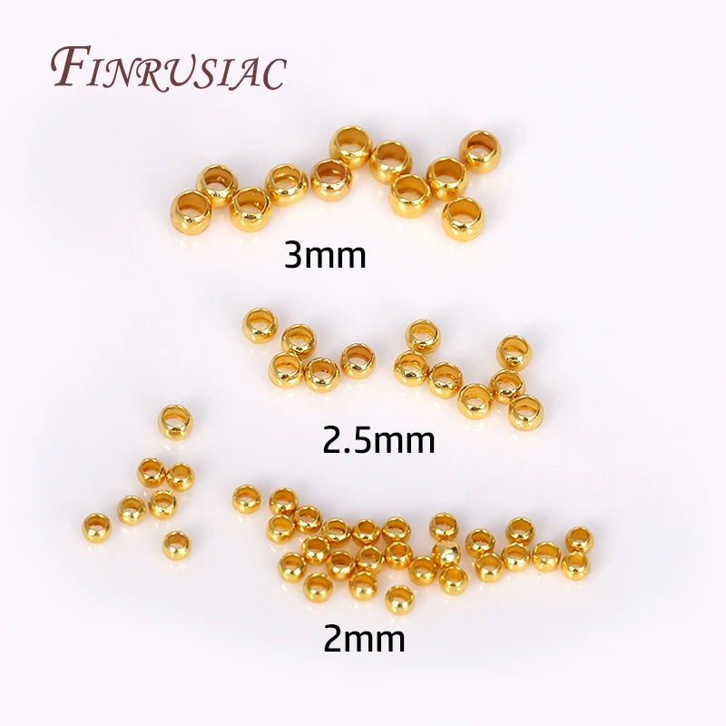 14K/18K Gold Plated Round Crimp Beads 2mm 2.5mm 3mm | DIY Jewelry Findings P3