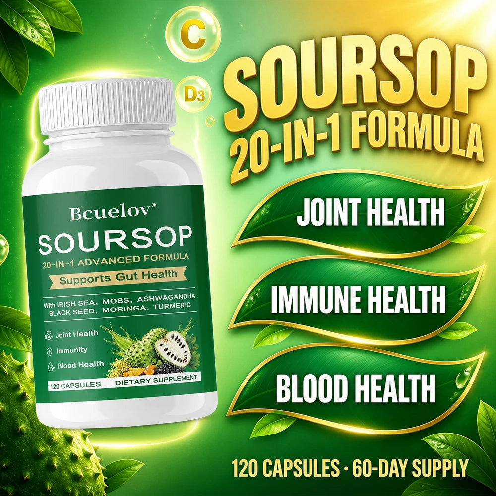 Graviola Soursop Supplement – Immune & Cell Support Capsules Herbal Supplement P3
