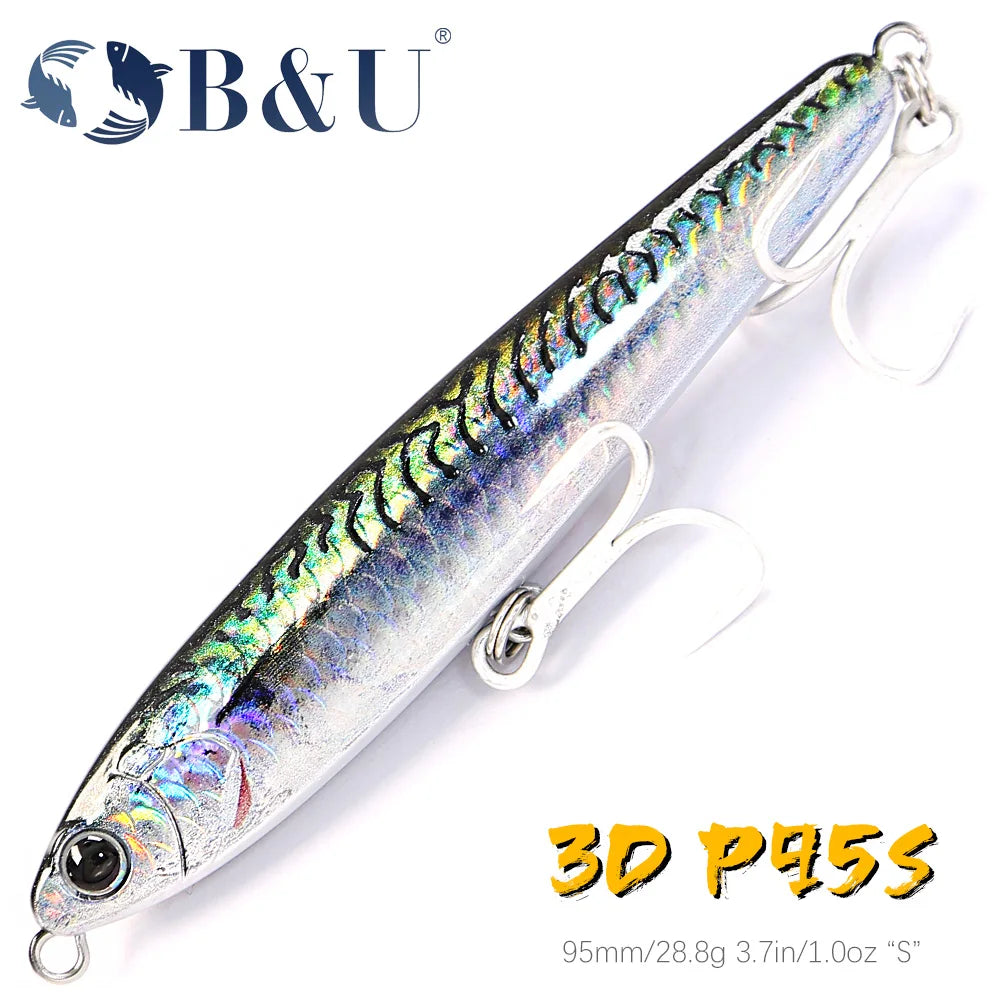 B&U Sinking Pencil Fishing Lure – Swimbait Wobbler Jerkbait Sinking Pencil Lure P3