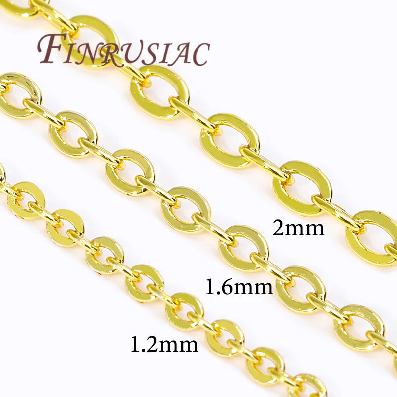 18K Gold Plated O Shape Chain 1.2mm–2mm | DIY Necklace Bulk DIY Jewelry Chain P3