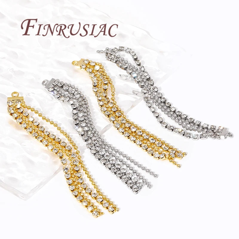18K Gold Plated Brass Tassel Charms 74mm | DIY Earring Findings Jewelry Findings P3