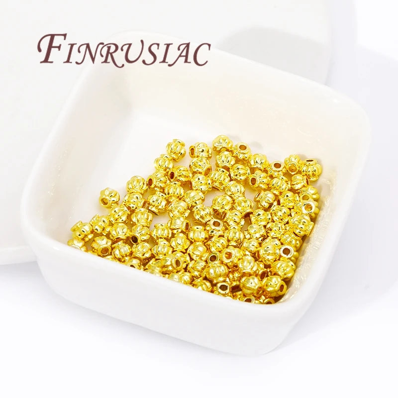 18K Gold Plated Lantern Spacer Beads 4mm 6mm 8mm | DIY Jewelry Jewelry Spacer Beads P3