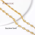 18K Gold Plated Coffee Bean Chain – DIY Hip Hop Necklace DIY Jewelry Chain P3 18K Real Gold Plated 0.5 Meter
