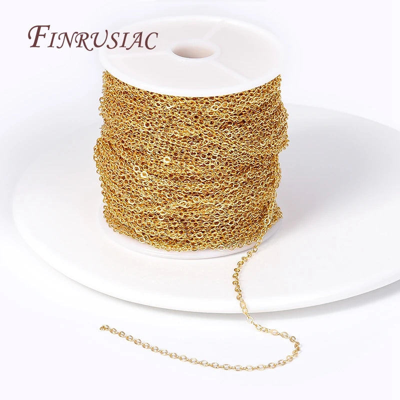 18K Gold Plated 2mm O-Shape Chain Spool – DIY Jewelry Making Jewelry Chain Spool P3