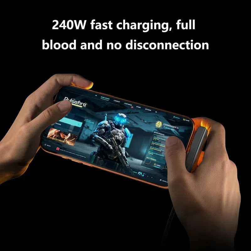 240W USB-C Fast Charging Cable & Foldable Phone Stand USB-C Charging Cable P3