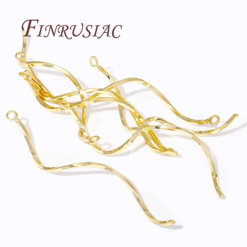 18K Gold Plated S-Shape Wavy Earwire Connector | DIY Jewelry Earring Findings P3