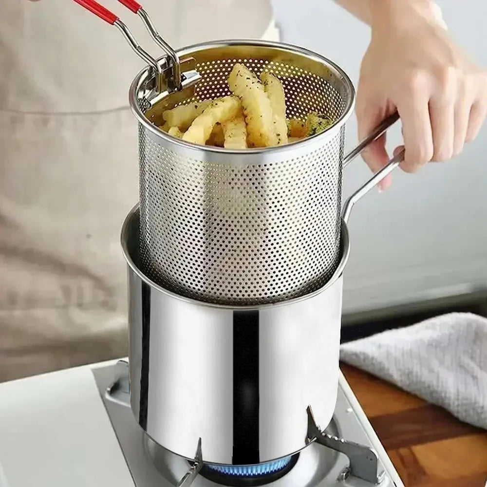 Stainless Steel Deep Fryer with Basket & Cool Touch Handle Deep Fryer P3