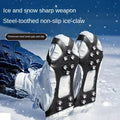 10-Tooth Anti-Slip Crampons | Ice & Snow Shoe Traction Grips Ice Cleat Crampons P3 Black-L