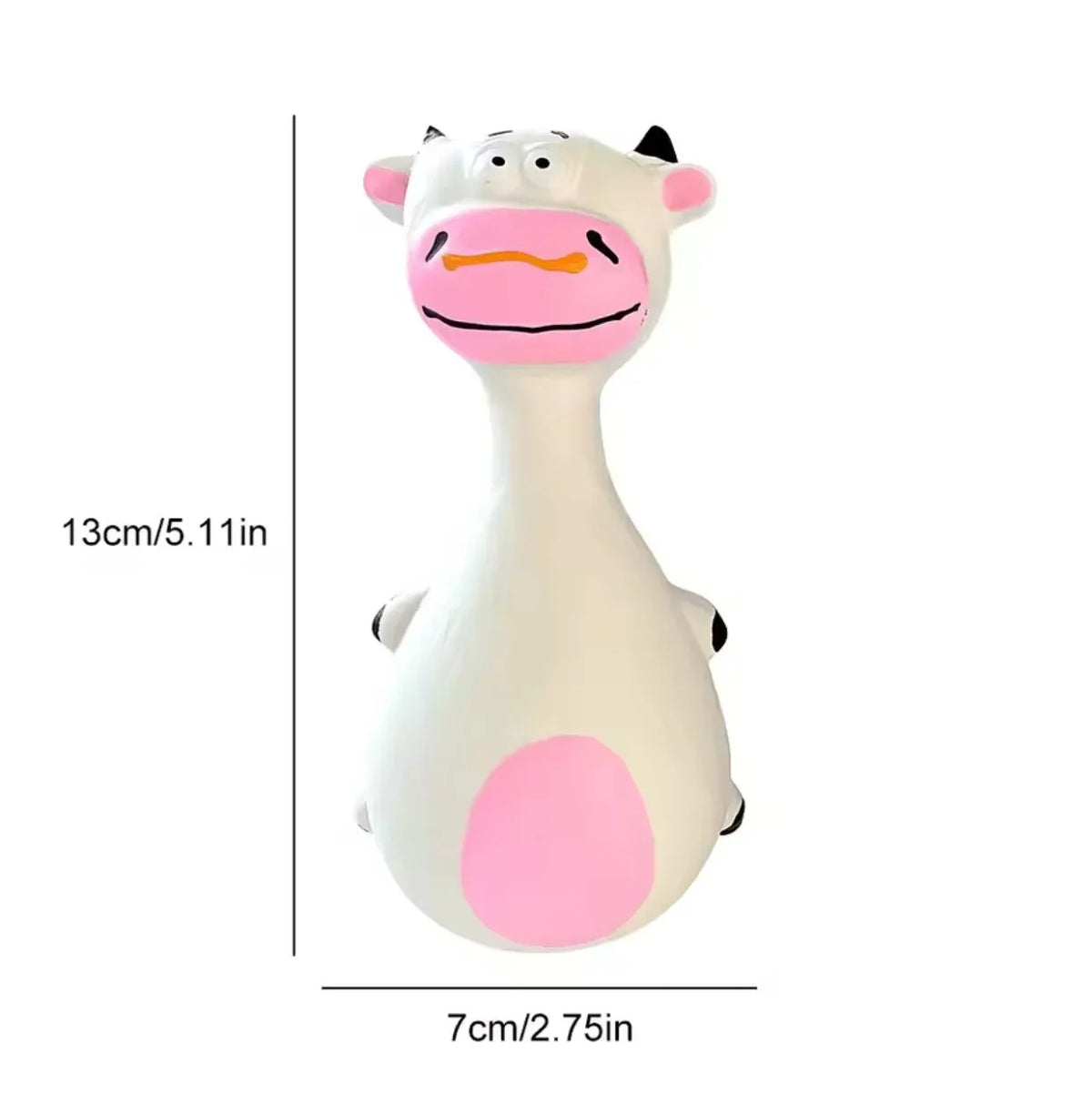 NOCCLILI Squeaky Latex Dog Chew Toy | Elephant & Cow Cartoon Squeaky Dog Toy P3 WHITE