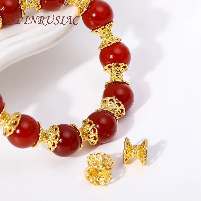 18K Gold Plated Lace Spacer Bead Caps 5x7mm – DIY Jewelry Jewelry Bead Caps P3