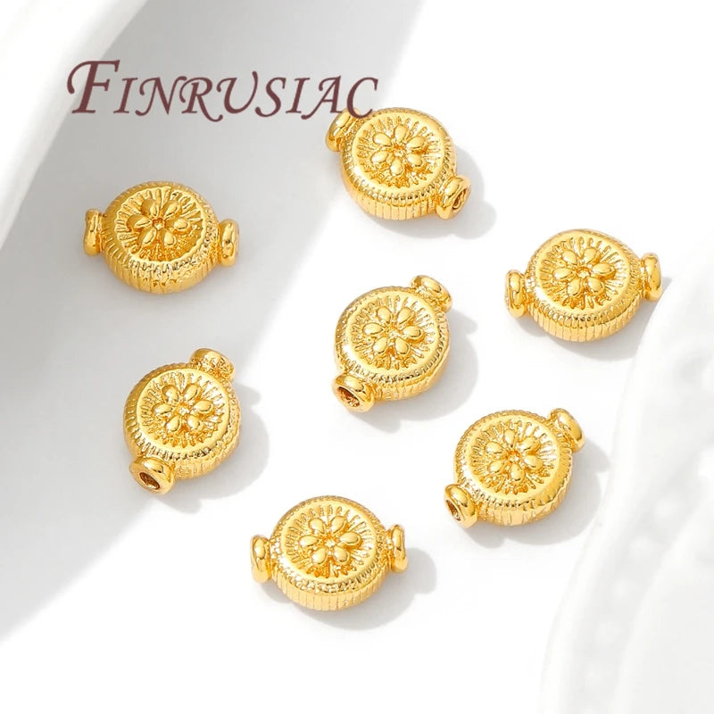 18K Gold Plated Spacer Beads 10mm×8mm | DIY Jewelry Making Jewelry Spacer Beads P3
