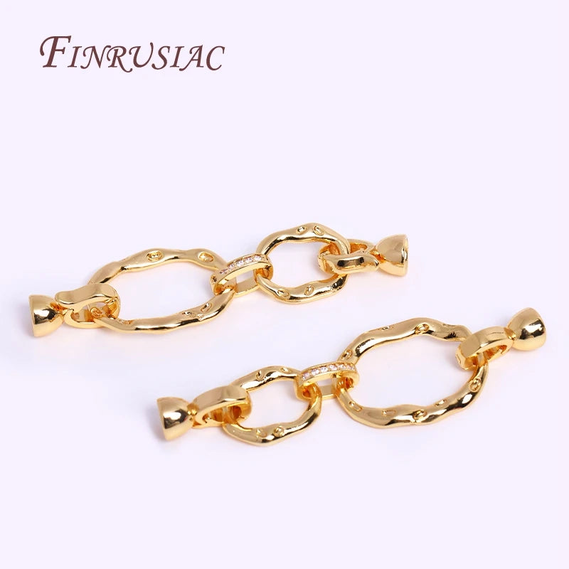 18K Gold Plated Double Loop Connector Clasps | DIY Jewelry Jewelry Clasps & Findings P3