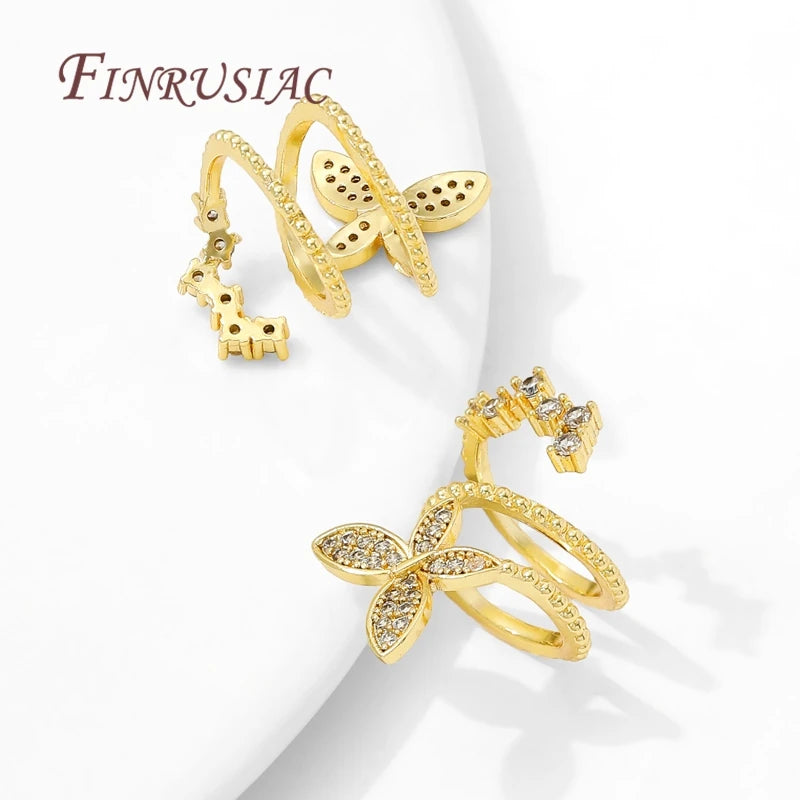 18K Gold Plated Butterfly Brass Zircon Spacer Beads | DIY Jewelry Jewelry Spacer Beads P3