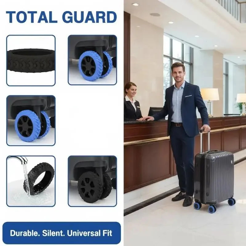 8-Pack Silicone Luggage Wheel Covers | Quiet Caster Protectors Luggage Wheel Covers P3
