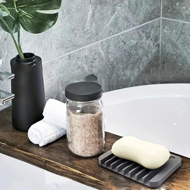 Silicone Draining Soap Dish – Non-Slip Flexible Soap Holder Soap Dish Holder P3