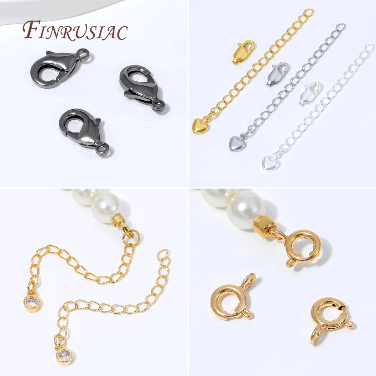 18K Gold Plated Lobster Clasp & Extender Chain | DIY Jewelry Jewelry Making Findings P3