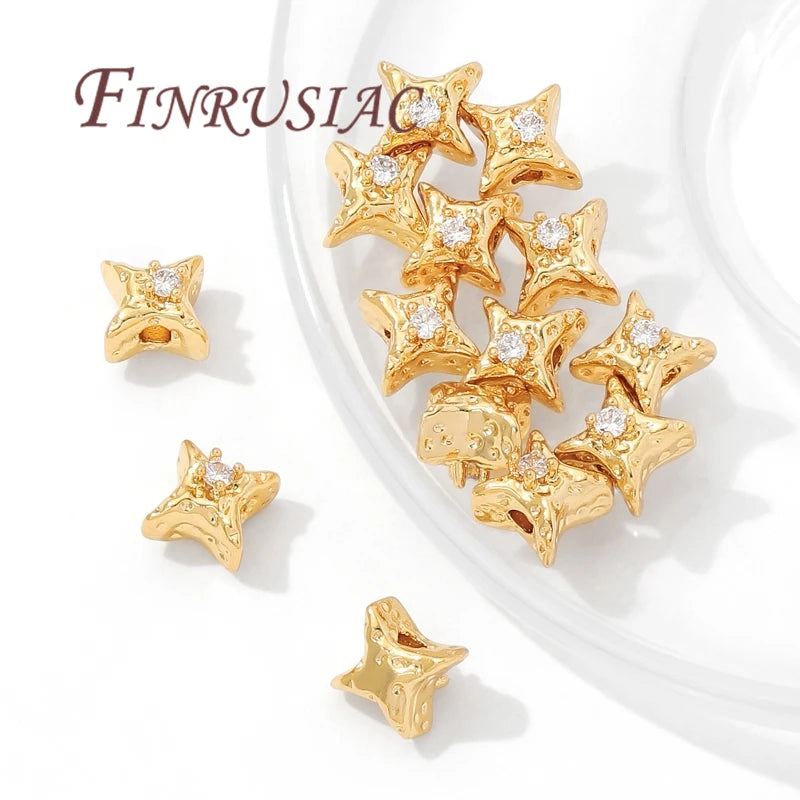 18K Gold Plated Star Spacer Beads 9.5mm – DIY Jewelry Making Jewelry Spacer Beads P3