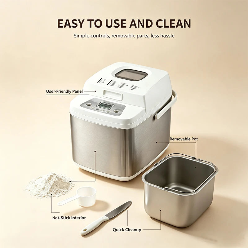 Stainless Steel Bread Maker Machine – 19 Menu Settings Bread Maker Machine P3